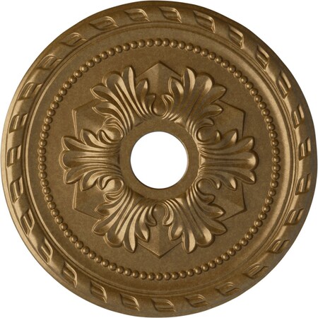 Ekena Millwork Palmetto Ceiling Medallion (Fits Canopies up to 5"), 20 7/8"OD x 3 5/8"ID x 1 5/8"P, Pale Gold CM20PMPAS
